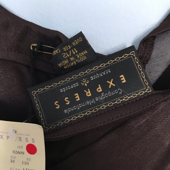 NWT Vintage Express Brown Slip Dress-11/12 - Picture 4 of 5